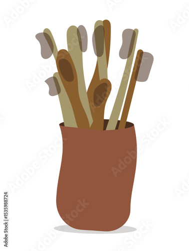 Illustration toothbrush aesthetic old classic unique design