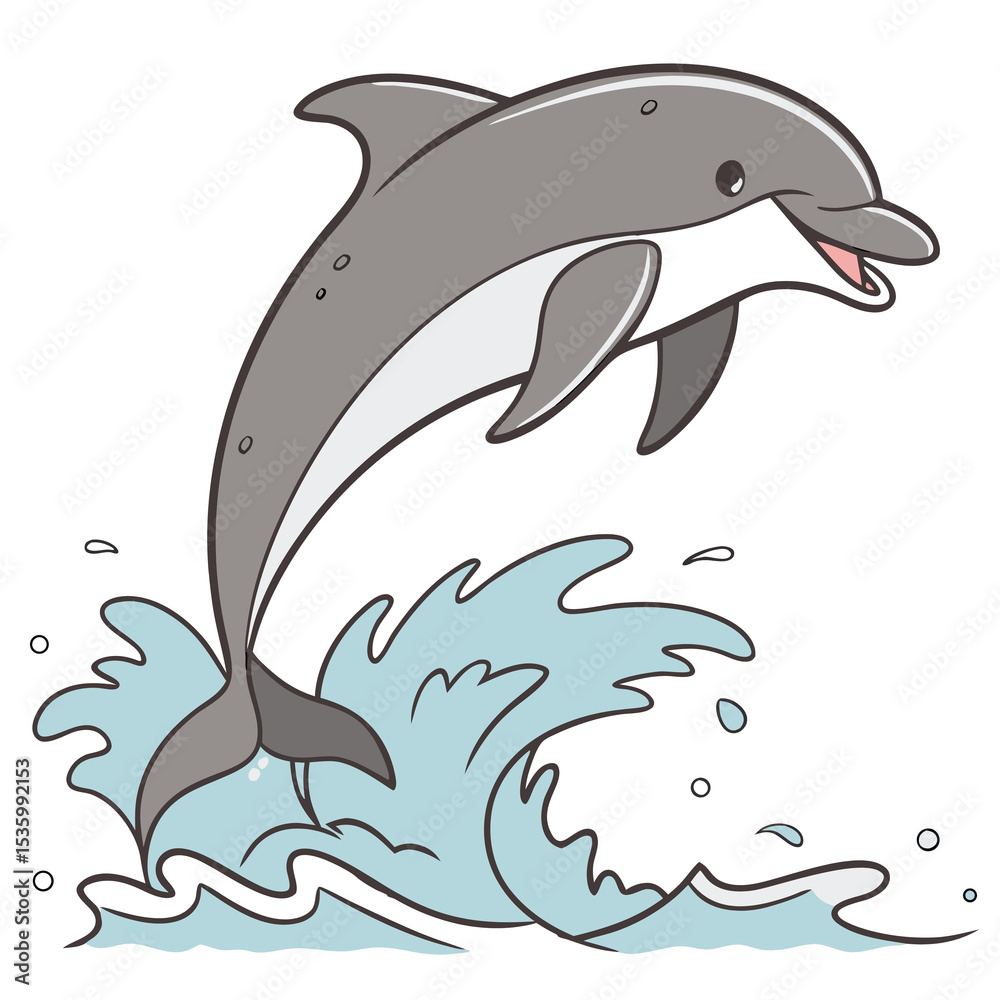 Obraz premium Playful Dolphin Leaping from Ocean 
