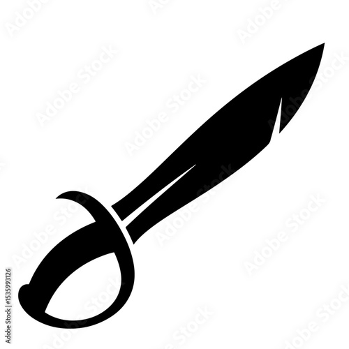 Black and White Sword Illustration, Vector Design Element