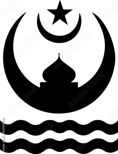 vector illustration silhouette design icon logo symbol muslim place of worship abstract modern