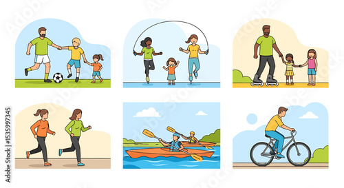 Various People Engaging in Different Outdoor Recreational Activities