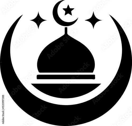 vector illustration silhouette design icon logo symbol muslim place of worship abstract modern