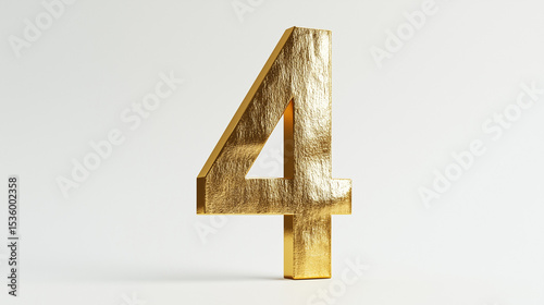 Gold number 4 as graphic design element template