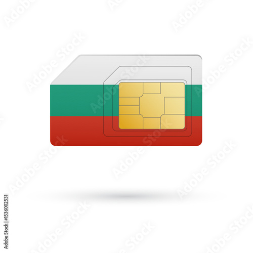 Flag of Bulgaria. Vector illustration of SIM Card with flag on white background