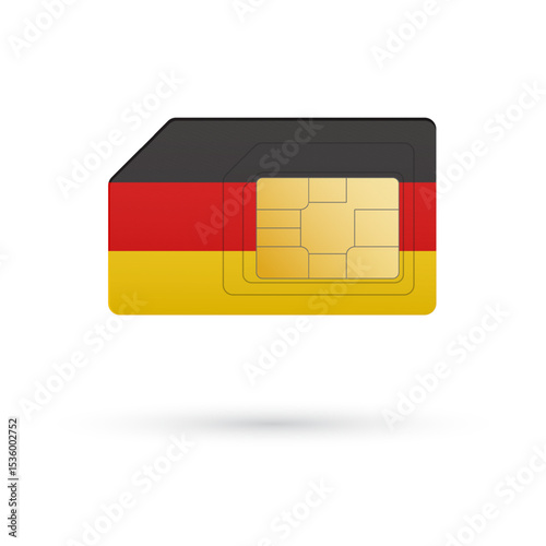 Flag of German. Vector illustration of SIM Card with flag on white background