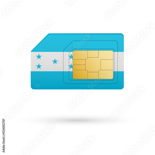 Flag of Honduras. Vector illustration of SIM Card with flag on white background