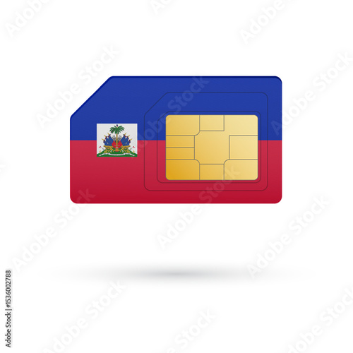 Flag of Haiti. Vector illustration of SIM Card with flag on white background