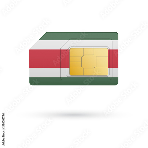 Flag of Hungary. Vector illustration of SIM Card with flag on white background