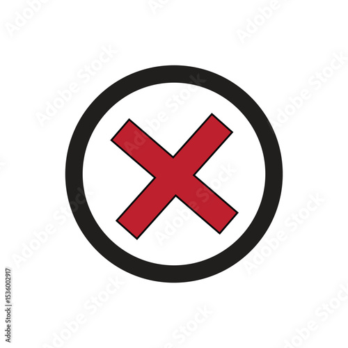 no cross logo icon illustration flat