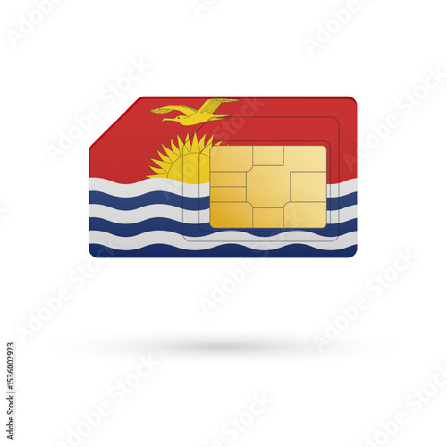 Flag of Kiribati. Vector illustration of SIM Card with flag on white background
