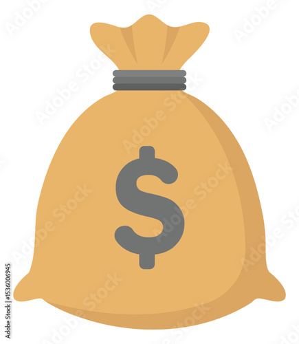 Money bag vector with dollar icon
