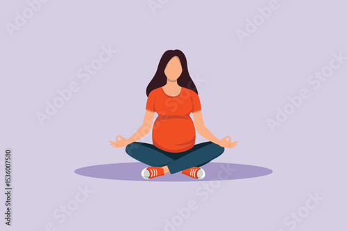 Pregnant Mother Concept. Colored flat vector illustration isolated