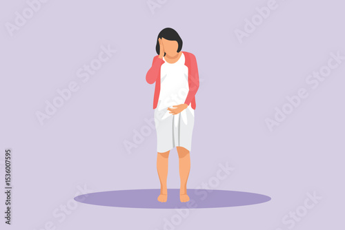 Pregnant Mother Concept. Colored flat vector illustration isolated