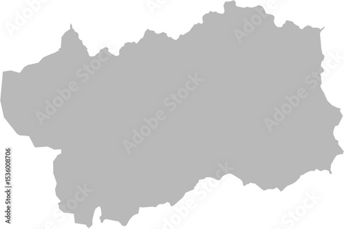 Aosta Valley, Italy – administrative vector map with province and city boundaries (Web Mercator projection, PPT-compatible & fully editable)