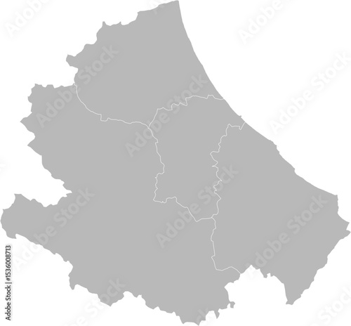 Abruzzo, Italy – administrative vector map with province and city boundaries (Web Mercator projection, PPT-compatible & fully editable)