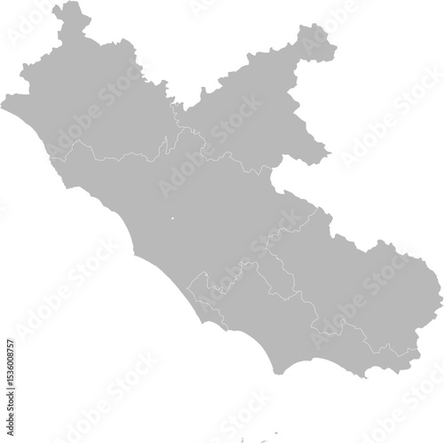 Lazio, Italy – administrative vector map with province and city boundaries (Web Mercator projection, PPT-compatible & fully editable)