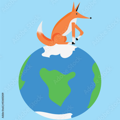 foxy world vector design clean and unique latest illustration  