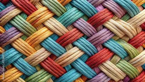Tightly interwoven yarn threads forming a woven fabric texture