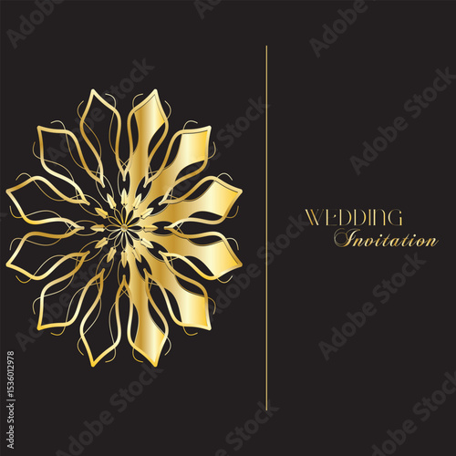 The Gold Mandala Wedding Iinvitation Card