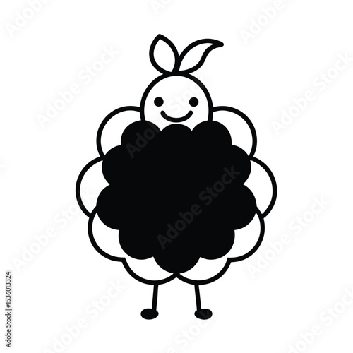 Detailed illustration of a whole cloudberry fruit botanical accuracy vibrant colors
