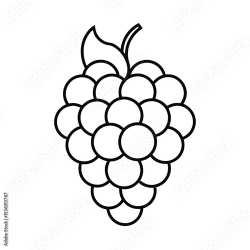 Realistic detailed illustration of a full grape bunch