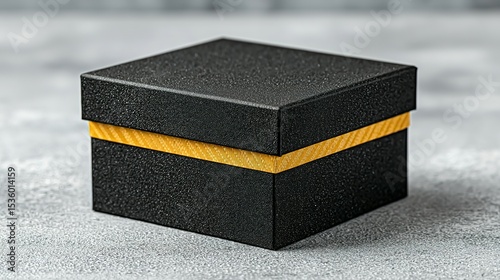 Black gift box with a gold accent.