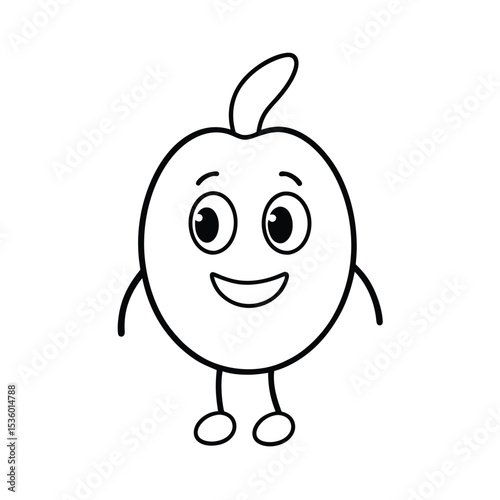 Vibrant chico fruit illustration a detailed vector graphic of a chico fruit with leaves