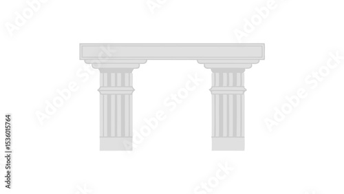 Illustration of a simple white architectural structure with two columns and a connecting lintel beam