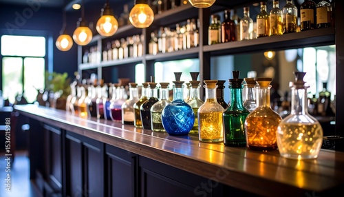 Wallpaper Mural Colorful bottles on a bar Torontodigital.ca