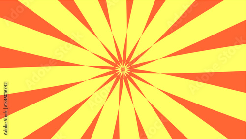 Abstract Sunburst Background Vibrant Orange and Yellow Rays