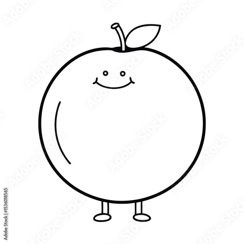 Realistic full body navel orange illustration for food drink and agriculture designs
