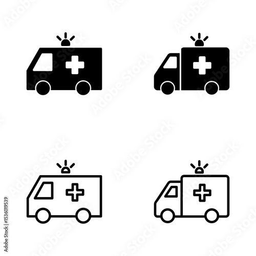 Ambulance icon vector. ambulance truck sign and symbol. ambulance car