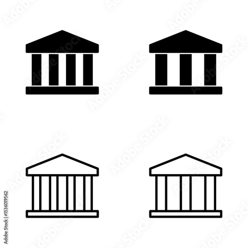 Bank icon vector. Bank sign and symbol, museum, university