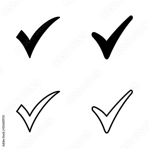 Check mark icon vector. Tick mark sign and symbol