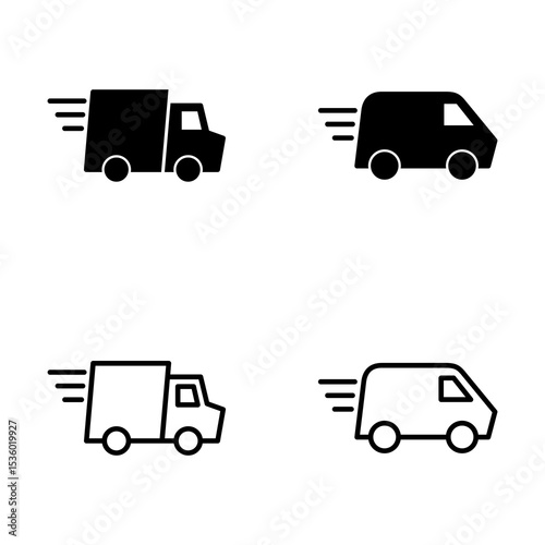 Delivery truck icon vector. Delivery truck sign and symbol. Shipping fast delivery icon