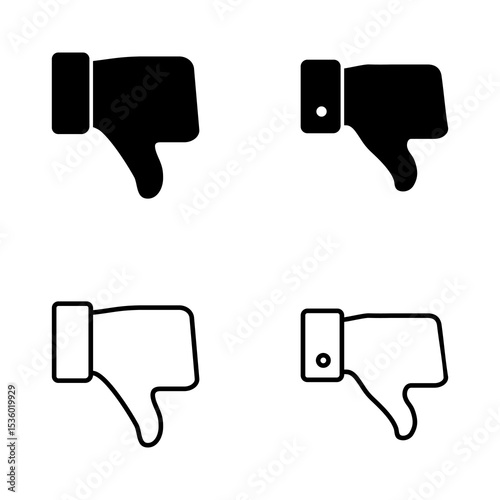 Dislike icon vector. dislike sign and symbol. Hand with thumb down