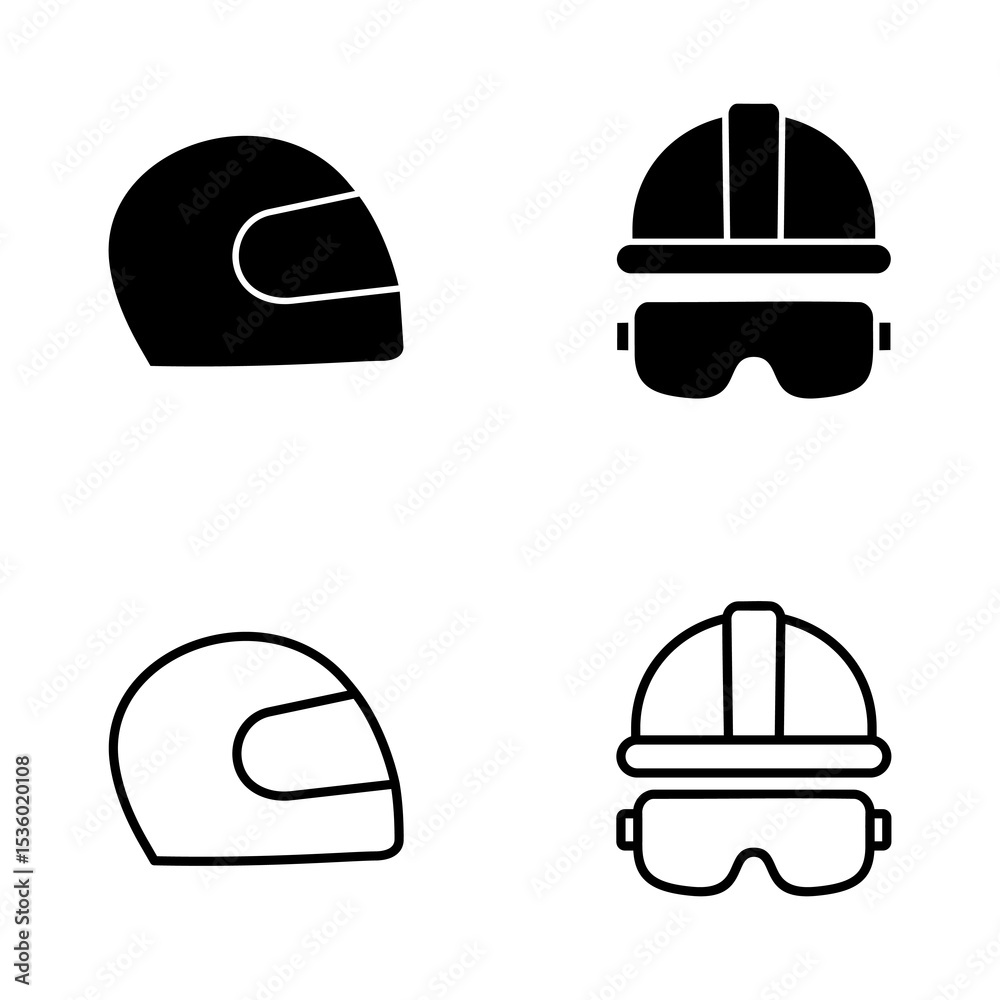Fototapeta premium Helmet icon vector. Motorcycle helmet sign and symbol. Construction helmet icon. Safety helmet
