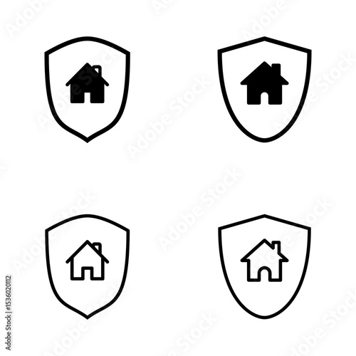 house insurance icon vector. house protection sign and symbol