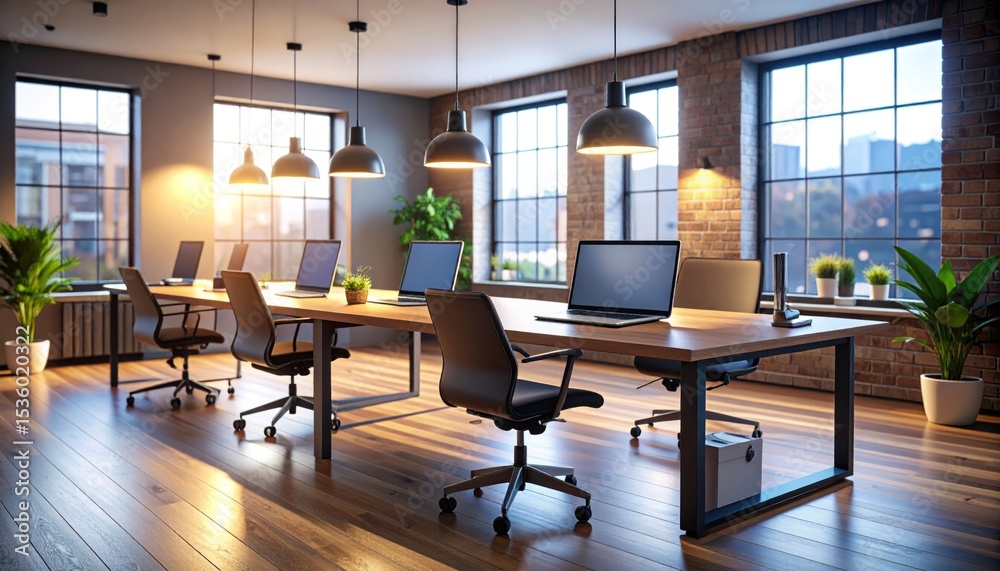 Fototapeta premium Modern open-plan office space