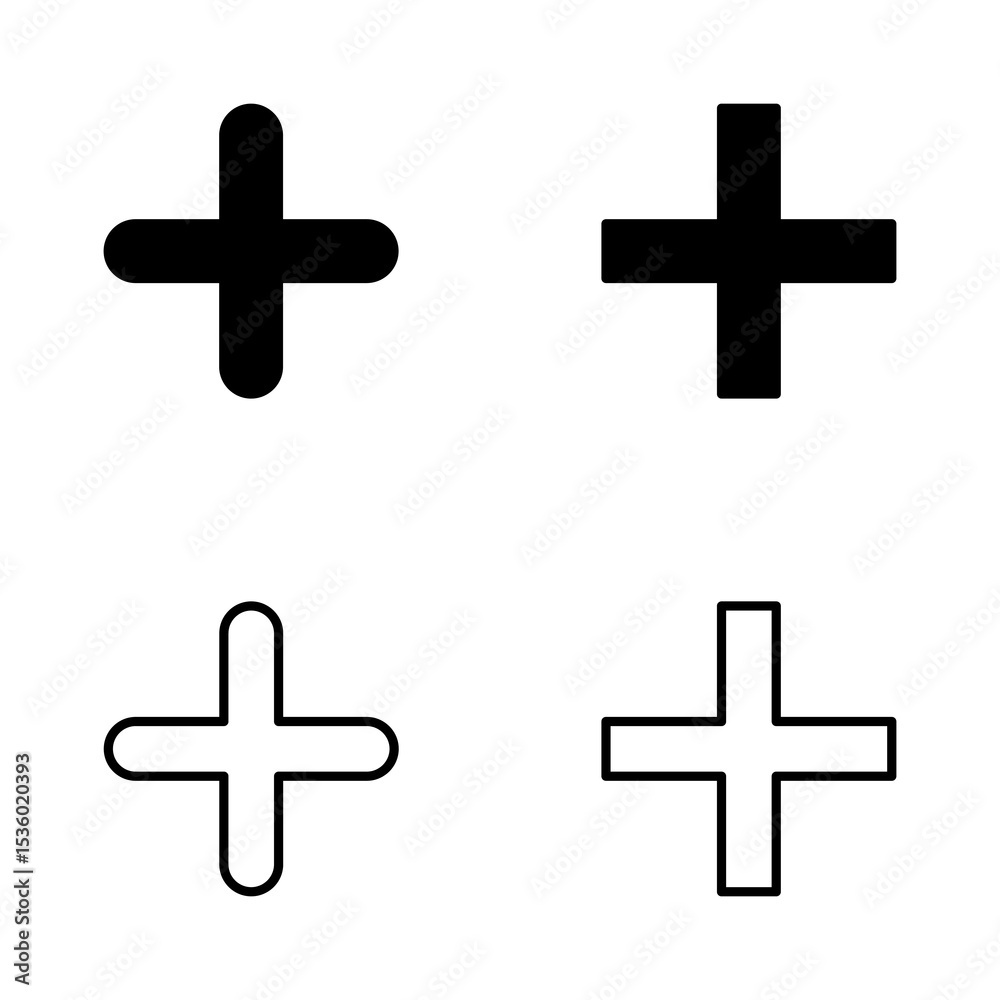 Obraz premium Plus icon vector. Add plus sign and symbol