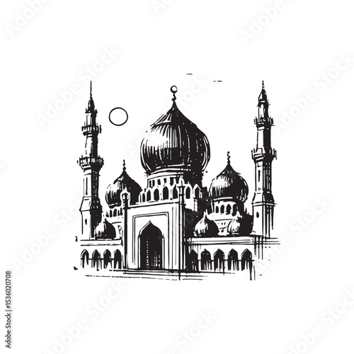 Islamic Art Mosque Icon Vector Illutration