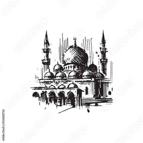 Islamic Art Mosque Icon Vector Illutration