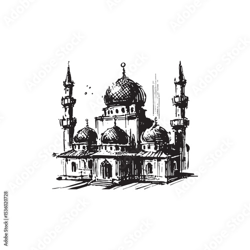 Islamic Art Mosque Icon Vector Illutration