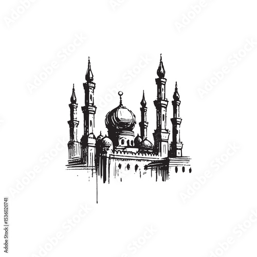 Islamic Art Mosque Icon Vector Illutration