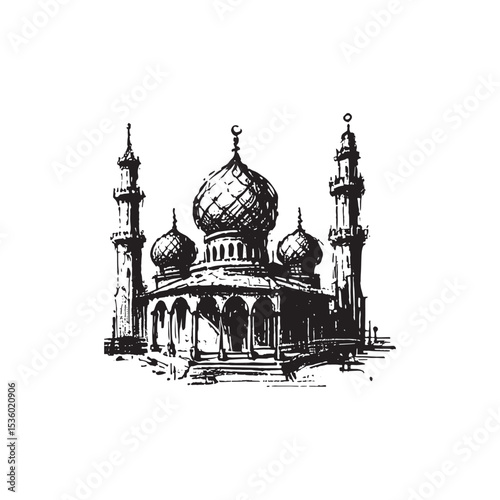 Islamic Art Mosque Icon Vector Illutration