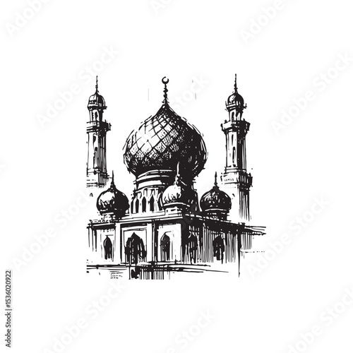 Islamic Art Mosque Icon Vector Illutration