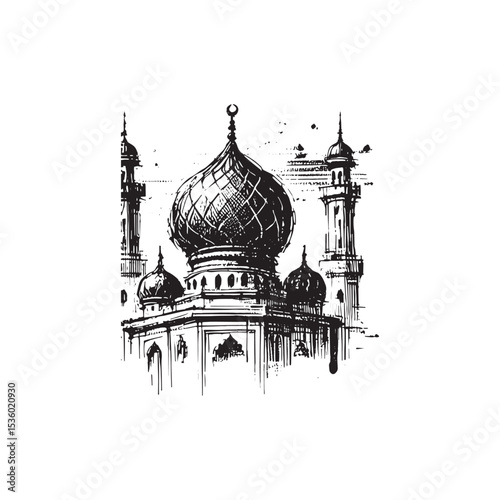 Islamic Art Mosque Icon Vector Illutration
