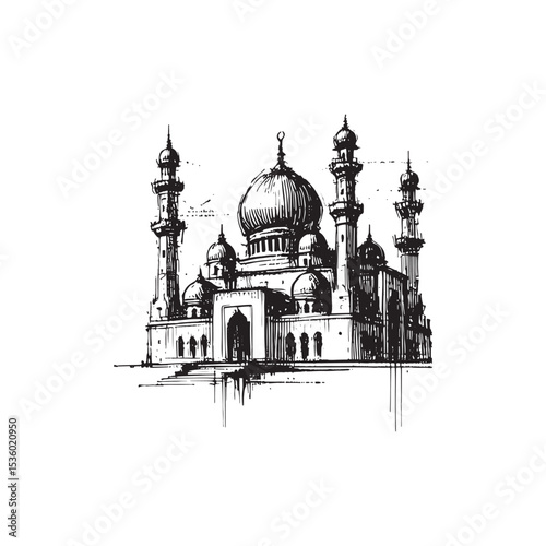 Islamic Art Mosque Icon Vector Illutration