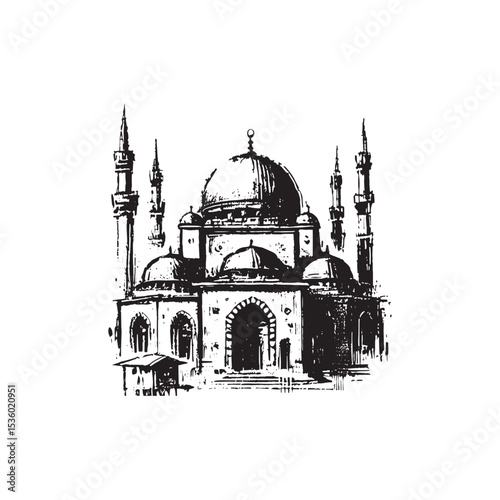 Islamic Art Mosque Icon Vector Illutration