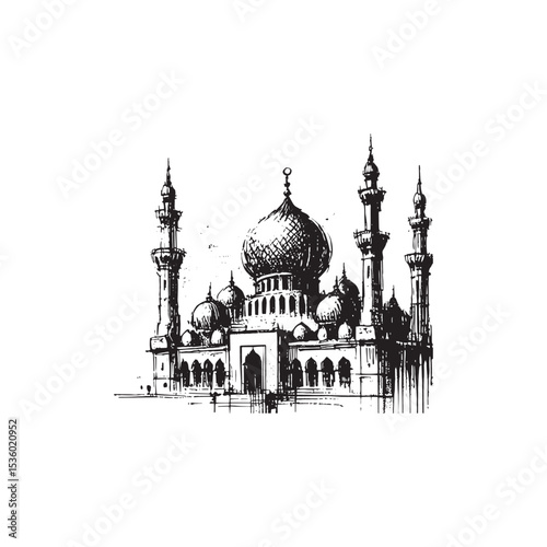 Islamic Art Mosque Icon Vector Illutration